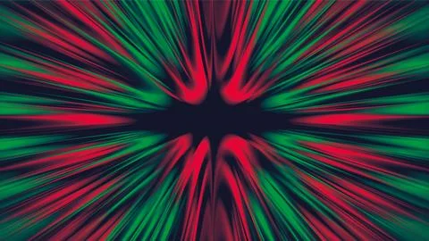 Green and black rays on a dark background, red green a burst of light, Stock Illustration
