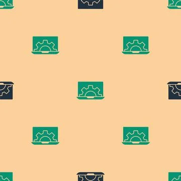 Green and black Software, web development, programming concept icon isolated Stock Illustration