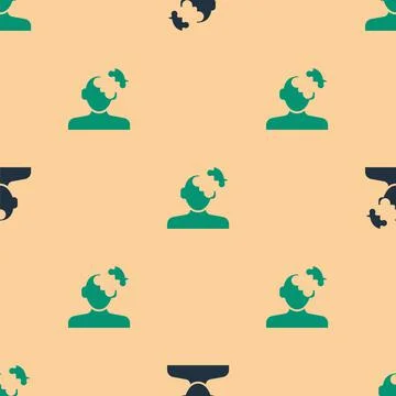 Green and black Solution to the problem in psychology icon isolated seamless Illustrazione stock