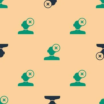 Green and black Solution to the problem in psychology icon isolated seamless Illustrazione stock