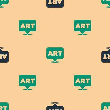 Green and black Speech bubble with text art icon isolated seamless pattern on Stockillustratie