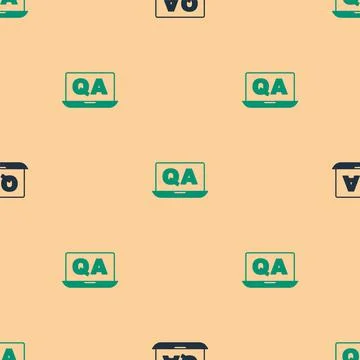 Green and black Speech bubbles with Question and Answer icon isolated seamles Illustrazione stock