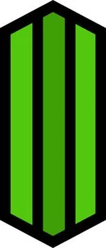 Green and black stripes in the shape of a house on a white background Stock Illustration