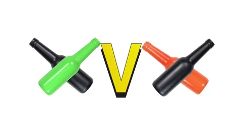 Green and Black Team Vs Black and Orange Team Flippable Stop Motion Animation Stock Footage 160158460