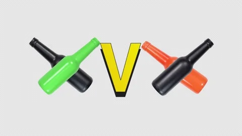 Green and Black Team Vs Black and Orange Team Flippable Stop Motion Animation Stock Footage 160158616
