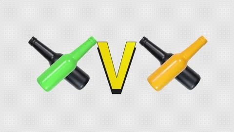 Green and Black Team Vs Yellow and Black Team Flippable Stop Motion Animation Video stock 160158950