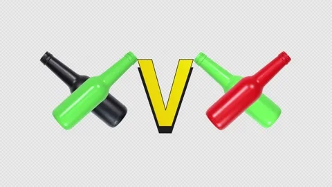 Green and Black Team Vs Red and Green Team Flippable Stop Motion Animation Stock Footage 160158959