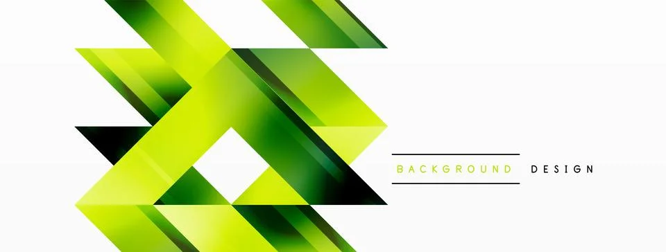 Green and black triangle pattern art with rectangles on white background Stock Illustration