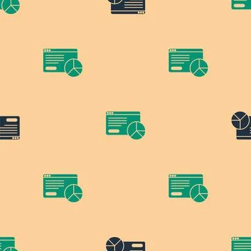 Green and black Web analytics information and development website statistic icon Illustrazione stock