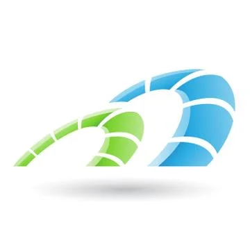 Green and Blue Abstract Icon Stock Illustration