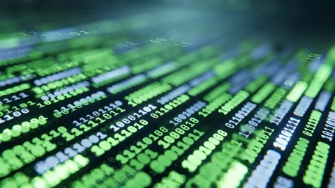 Green and blue binary data background with a seamless loop 스톡 동영상 347394727