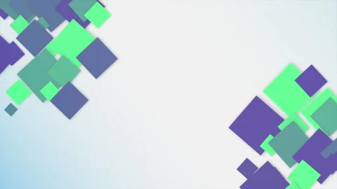 Green and blue cubes pattern on white gradient Video stock 242451732