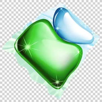 Green and blue double laundry detergent capsule Stock Illustration