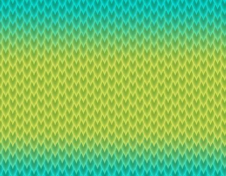 Green and blue gradient snake skin pattern, long sharp scale Illustrazione stock