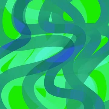 Green and Blue Interwoven Loop Bands Illustration