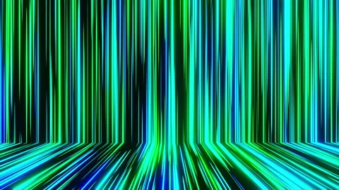 Green and blue lines flow across the wall and floor. Loop animation Stock Footage 230254785