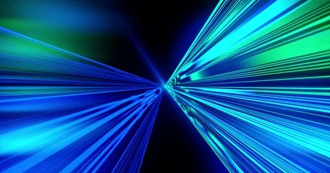 Green and blue Loop Speed motion on the road. VJ Looped video. Glowing lasers. Stock Footage 81778235