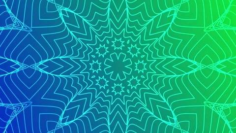 Green and blue mandala pattern with line art, spiritual geometry, digital design Stock-Footage 310047890