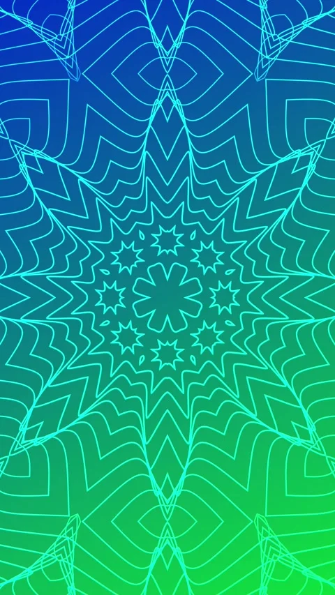 Green and blue mandala pattern background in modern abstract line art, spiritual 스톡 동영상 313089219