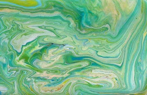 Green and blue marble pattern. Abstract liquid background. Stock Illustration