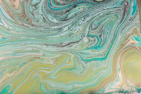 Green and blue marble pattern. Abstract liquid background. Stock Illustration