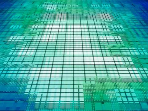 Green and blue matrix background. Stock Illustration