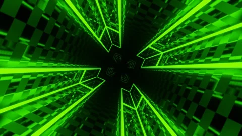 Green and Blue Neon Strobe Vortex Tunnel Background VJ Loop in 4K Stock Footage 343269319