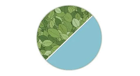 Green and blue pie chart circle Stock Illustration