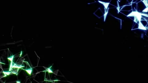 Green and blue structures. Depth of field. Magical glow. Depth of field at Video stock 91837152