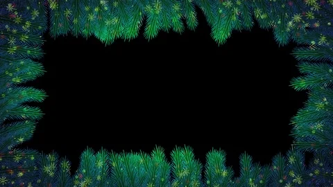 Green and blue texture in pine tree leaves background with floating snow pa.. Stock Footage 258237874