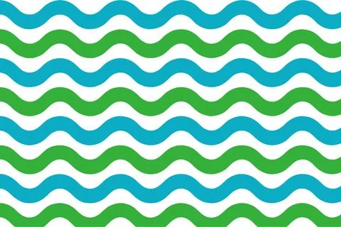 Green and Blue Waves Pattern on White Background Stock-Illustration