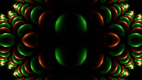 Green and Bronze Reverse Rotate Glossy Balls Kaleidoscope Background VJ Loop Видео 330303470