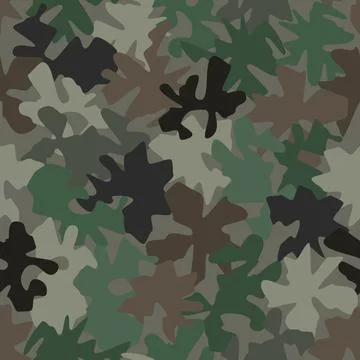 Green and brown camouflage pattern background seamless vector illustration Stock Illustration