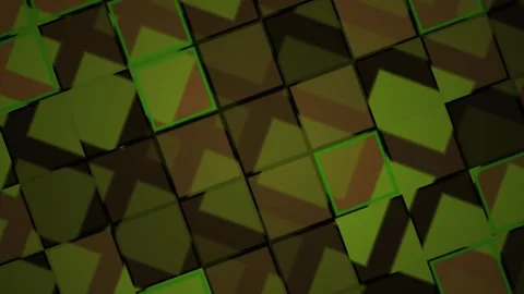 Green and brown square pattern background. Stock Footage 340030972
