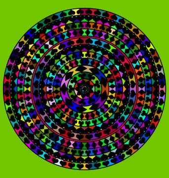 Green and colored circles Stock Illustration