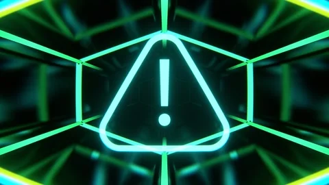 Green and Cyan Tech Alert Glowing Symbol Background VJ Loop in 4K Stock Footage 312803607