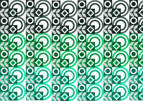 Green and Dark Grey Concentric Circles Retro Animation Stock Illustration