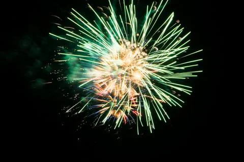 Green and Gold Firework Stock Photos