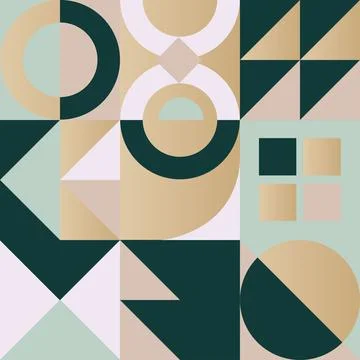 Green and Gold geometric pattern Stock Illustration