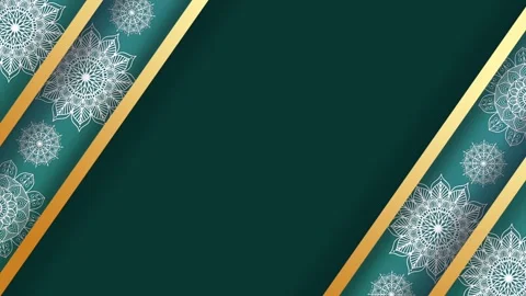 Green and Gold Islamic Background with Elegant Mandala Ornaments for Ramadan Stock Footage 340291300