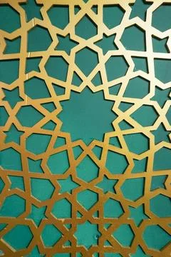 Green and gold Islamic pattern background Stock Photos