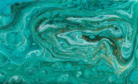 Green and gold marbling pattern. Golden powder marble liquid texture. 스톡 일러스트