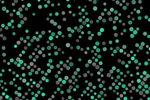 Green and gray bokeh lights on black background Stock Illustration