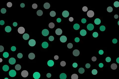 Green and gray bokeh lights on black background Stock Illustration