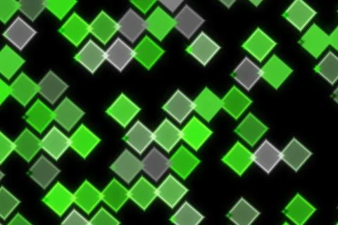 Green and gray diamond pattern with black background Stock Illustration