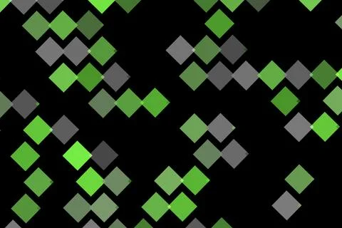 Green and gray diamond pattern on black background Stock Illustration
