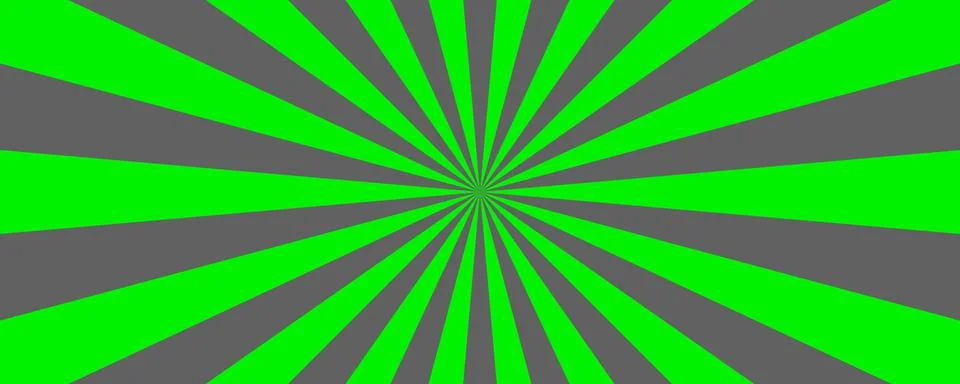 Green and gray sunburst pattern, radiating pop art background, retro ray desi Ilustração Stock