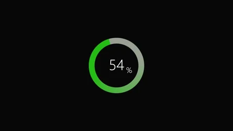 Green and grey circular progress bar displays 33 percent, animated loading .. Stock Footage 332664257