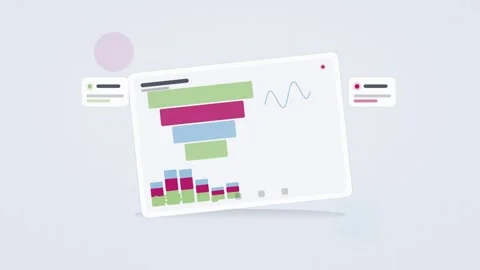 Green and magenta analytics dashboard flat design loop Stock Footage 342628613