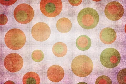 Green and Orange Dots Texture with Squares Stock-Illustration
